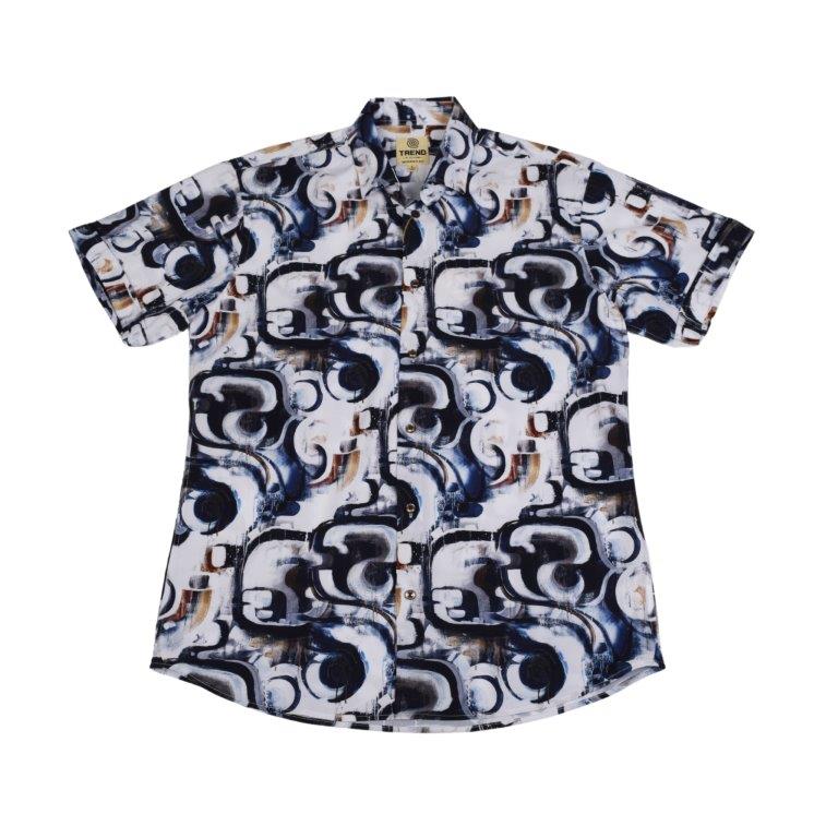 Abstract Circles Print Camp Shirt