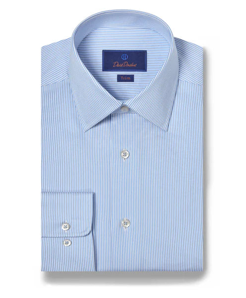 Blue & White Fine Stripe Dress Shirt