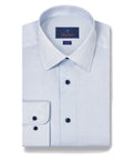 White & Blue Geometric Print Dress Shirt