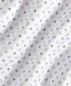 White & Chocolate Geometric Print Dress Shirt