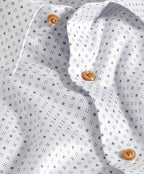 White & Chocolate Geometric Print Dress Shirt