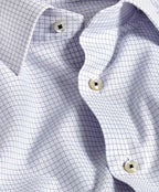 White & Blue Dobby Check Dress Shirt