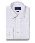 White & Blue Dobby Check Dress Shirt