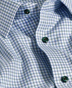 Blue & Green Herringbone Check Dress Shirt