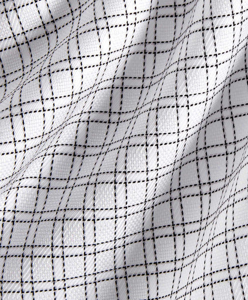 White & Black Dobby Check Dress Shirt