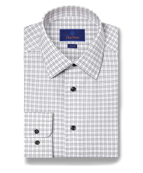 White & Black Dobby Check Dress Shirt