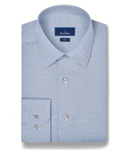 Sky & Navy Micro Twill Stretch Dress Shirt
