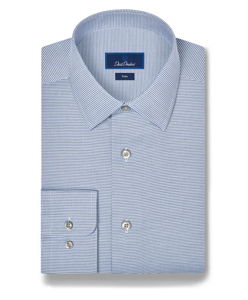 Sky & Navy Micro Twill Stretch Dress Shirt