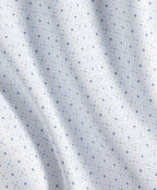 White & Blue Micro Neat Print Stretch Dress Shirt