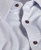 Blue & Chocolate Dobby Check Dress Shirt