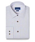 Blue & Chocolate Dobby Check Dress Shirt