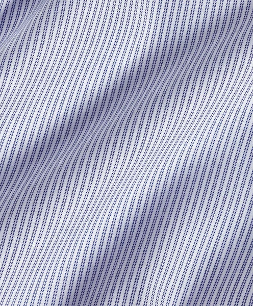 Navy & White Twill Stripe Stretch Dress Shirt