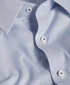 Navy & White Twill Stripe Stretch Dress Shirt