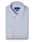 Navy & White Twill Stripe Stretch Dress Shirt