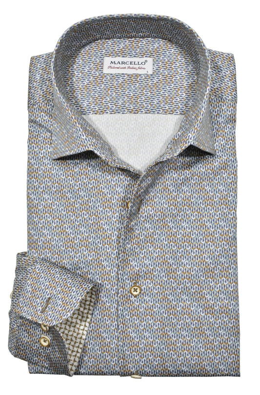 Python Swirl Roll Collar Sport Shirt