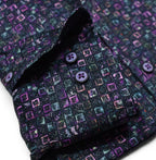 Jewel Toned Boxes Roll Collar Shirt