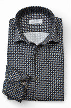 Ivory/Blue Circle Medallion Sport Shirt