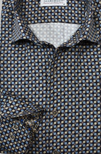 Ivory/Blue Circle Medallion Sport Shirt