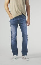 Zach Straight Leg Jeans - Mid Brushed Organic Move